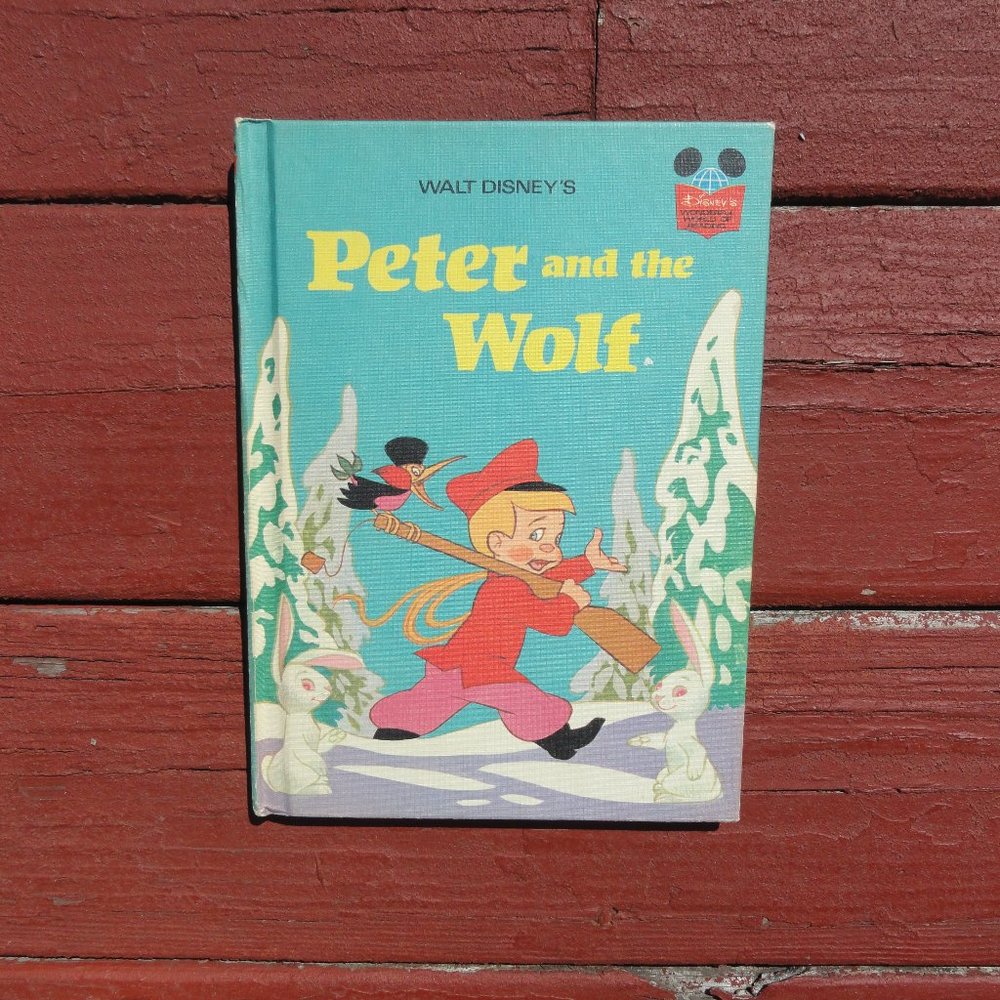 Peter and the Wolf Walt Disney 1974 Hard Cover book~Childrens collectable